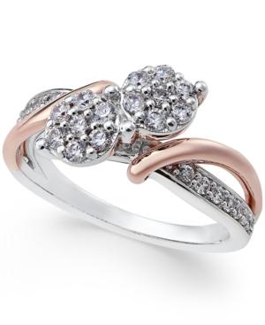 Two Souls, One Love Diamond Anniversary Ring (1/2 Ct. T.w.) In 14k White And Rose Gold