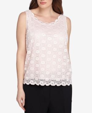 Tahari Asl Plus Size Lace Shell