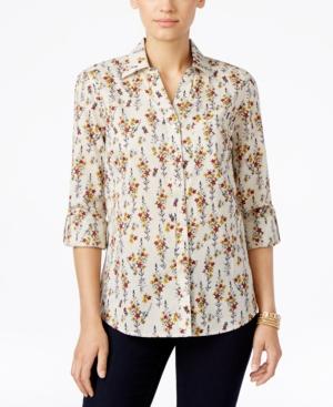 Style & Co. Floral-print Button-front Shirt, Only At Macy's