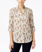 Style & Co. Floral-print Button-front Shirt, Only At Macy's