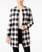 Nine West Four-button Houndstooth Long Jacket