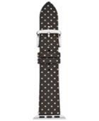 Kate Spade New York Women's Black With Gold-tone Dot Leather Apple Watch Strap