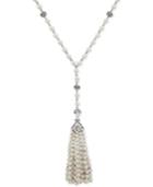 Jenny Packham Silver-tone Imitation Pearl Lariat Necklace, 38 + 2 Extender