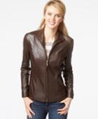 Cole Haan Stand-collar Leather Jacket