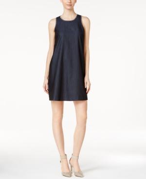 Calvin Klein Denim Embroidered Shift Dress