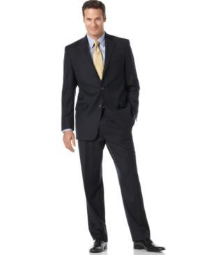Lauren By Ralph Lauren Suit Total Comfort 2-button Navy Stripe Wool