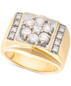 Men's Diamond Cluster Ring (1-1/2 Ct. T.w.) In 10k Gold