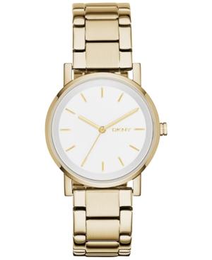 Dkny Women's Soho Gold-tone Stainless Steel Bracelet Watch 34mm Ny2343