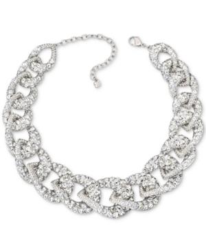 Swarovski Silver-tone Large Link Pave Collar Necklace