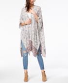 American Rag Juniors' Floral-print Open-front Kimono, Created For Macy's