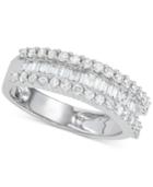 Diamond Baguette Cluster Band (1 Ct. T.w.) In 14k White Gold Or Yellow Gold