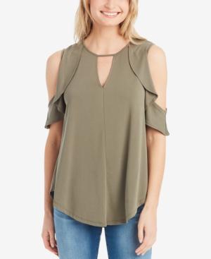 Jessica Simpson Ruffled Cold-shoulder Top