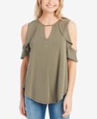 Jessica Simpson Ruffled Cold-shoulder Top