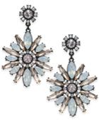 I.n.c. Black-tone Flower Drop Earrings, Created For Macy's