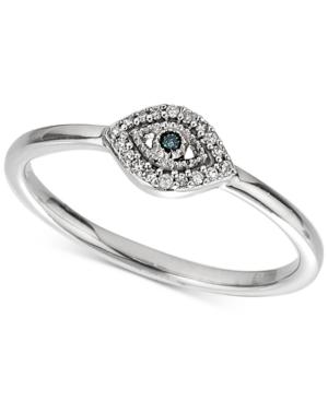 Elsie May Diamond Accent Evil Eye Ring In Sterling Silver
