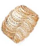 Thalia Sodi Gold-tone Pave Crystal Leaf Stretch Cuff Bracelet, Only At Macy's