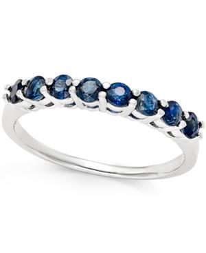 Sapphire (3/4 Ct. T.w.) Band In 14k White Gold