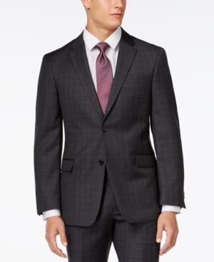 Tommy Hilfiger Charcoal Windowpane Modern-fit Jacket