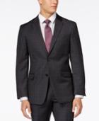 Tommy Hilfiger Charcoal Windowpane Modern-fit Jacket