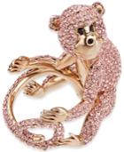 Kate Spade New York Rose Gold-tone Pink Pave Monkey Ring