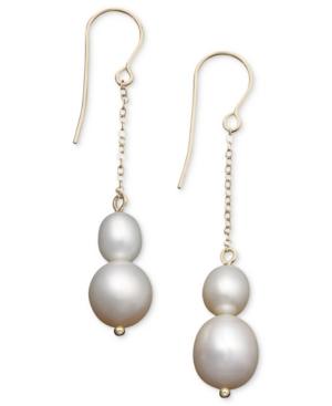 Pearl Earrings, 14k Gold Cultured Freshwater Pearl Drop (6-10mm)