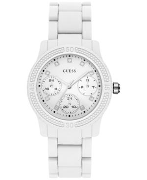 Guess Women's White Silicone Bracelet Watch 38mm U0944l1
