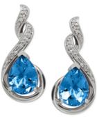 Blue Topaz (2-5/8 Ct. T.w.) And Diamond Accent Infinity Earrings In Sterling Silver