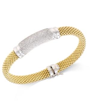 Diamond Mesh Bangle Bracelet (3/4 Ct. T.w.) In 14k Gold-plated Sterling Silver