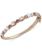 Givenchy Gold-tone Multi-crystal Hinged Oval Bangle Bracelet