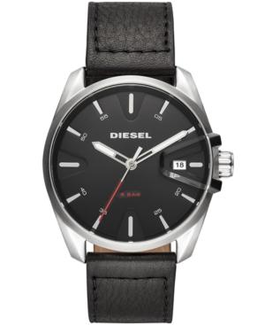 Diesel Men's Ms9 Black Leather Strap Watch 44mm
