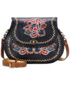 Patricia Nash Provencal Escape Embroidery Arezzo Medium Saddle Bag