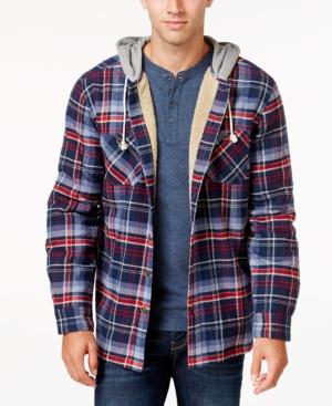 Weatherproof Vintage Men's Hooded Plaid Shirt Jacket, Only At Macy's