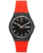 Swatch Unisex Swiss Power Tracking Red Silicone Strap Watch 34mm Gb754