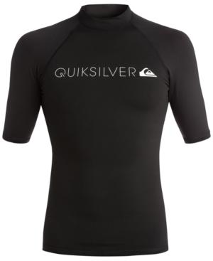 Quiksilver Men's Heater Graphic-print Logo Short-sleeve Rashguard