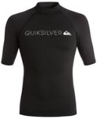 Quiksilver Men's Heater Graphic-print Logo Short-sleeve Rashguard