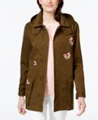 Cece By Cynthia Steffe Butterfly Embroidered Anorak Jacket