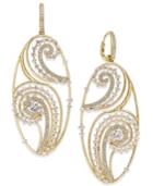 Eliot Danori Gold-tone Crystal Paisley Filigree Drop Earrings