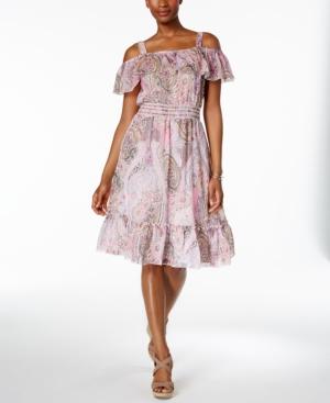 Tommy Hilfiger Paisley-print Cold Shoulder Dress