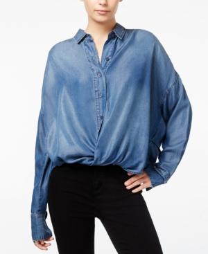 William Rast Aster Chambray Cross-front Shirt