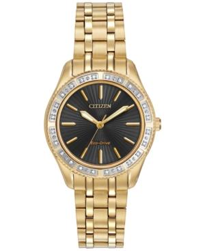 Citizen Women's Eco-drive Diamond Accent Gold-tone Stainless Steel Bracelet Watch 29mm Em0242-51e