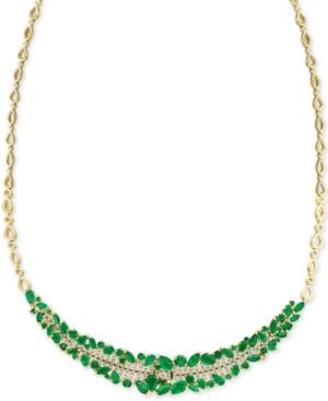 Effy Emerald (8-3/4 Ct. T.w.) & Diamond (5/8 Ct. T.w.) 18 Collar Necklace In 14k Gold