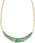 Effy Emerald (8-3/4 Ct. T.w.) & Diamond (5/8 Ct. T.w.) 18 Collar Necklace In 14k Gold
