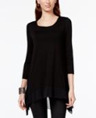 Cable & Gauge Layered Mesh-hem Top