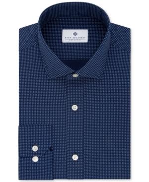 Ryan Seacrest Distinction Men's Slim-fit Non-iron Blue Print Dress Shirt, Only At Macy's