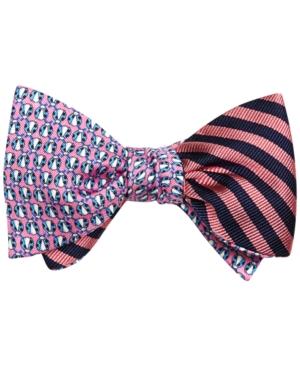 Brooks Brothers Men's Lady Bug And Stripe Reversible To-tie Bow Tie