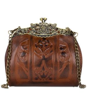 Patricia Nash Burnished Tooled Rosaria Frame Clutch