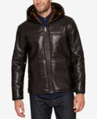 Marc New York Men's Faux Leather Hooded Jacket