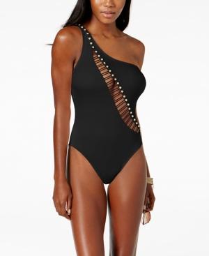 Kenneth Cole One-shoulder Cutout Tummy-control One-piece Swimsuit Women's Swimsuit
