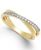 Diamond Accent Crossover Ring In 10k Gold