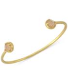 Vince Camuto Gold-tone Peach Stone Rivoli Thin Cuff Bracelet